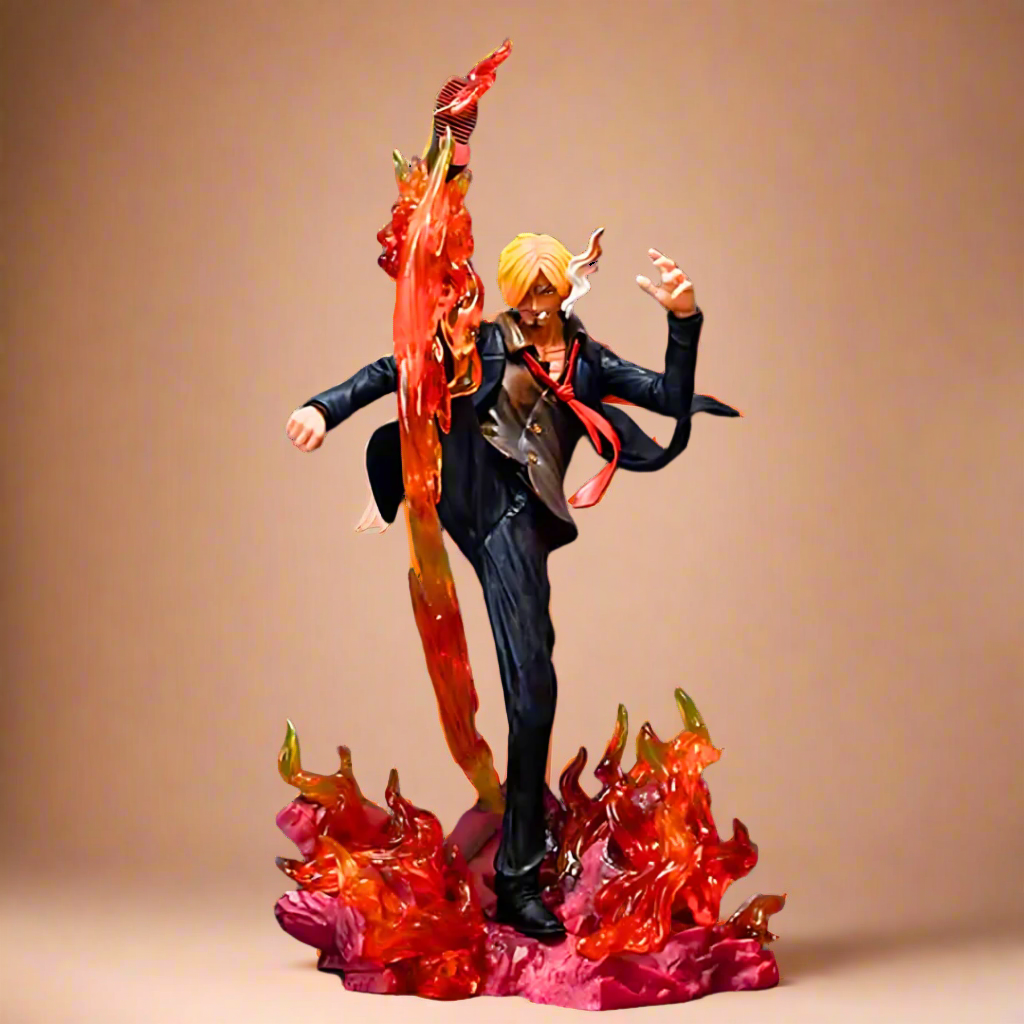 Figura de anime de One Piece, Sanji Black Leg Fury, estatua de PVC de 30 cm (12")