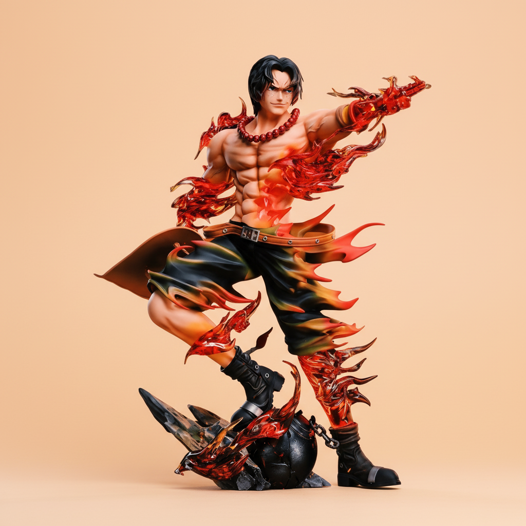 Ace Figure 26cm – One Piece Hellfire Fist PVC Gift Statue – Super