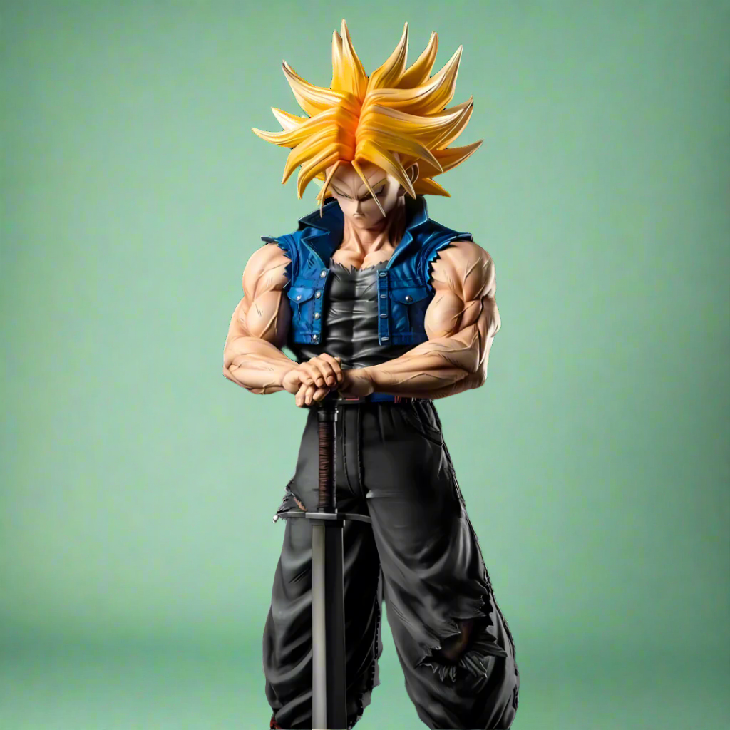 Figura de anime de Dragon Ball: El Vengador Temporal Trunks, estatua de PVC de 25 cm (10")