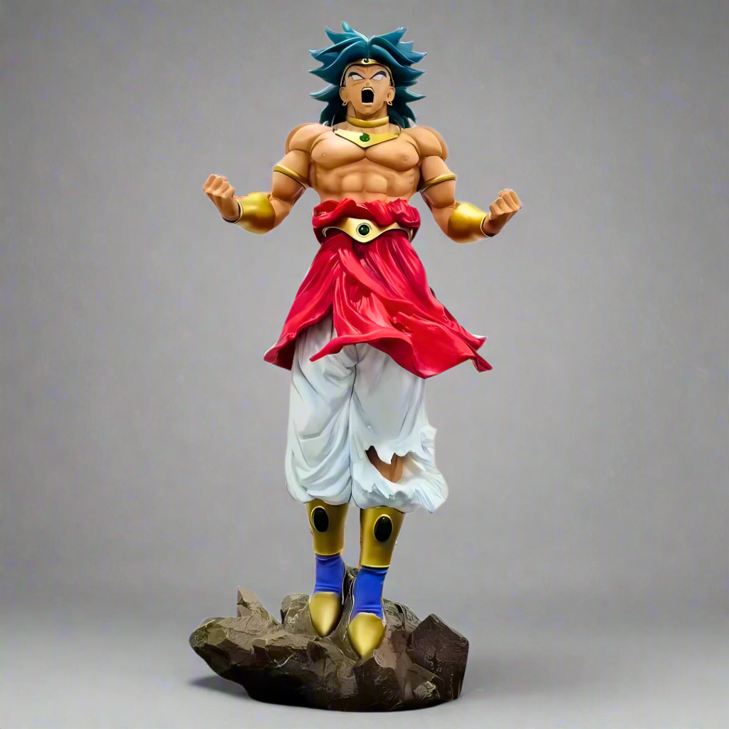 Figura de anime de Dragon Ball Saiyan Berserker Broly, estatua de PVC de 58 cm (23")
