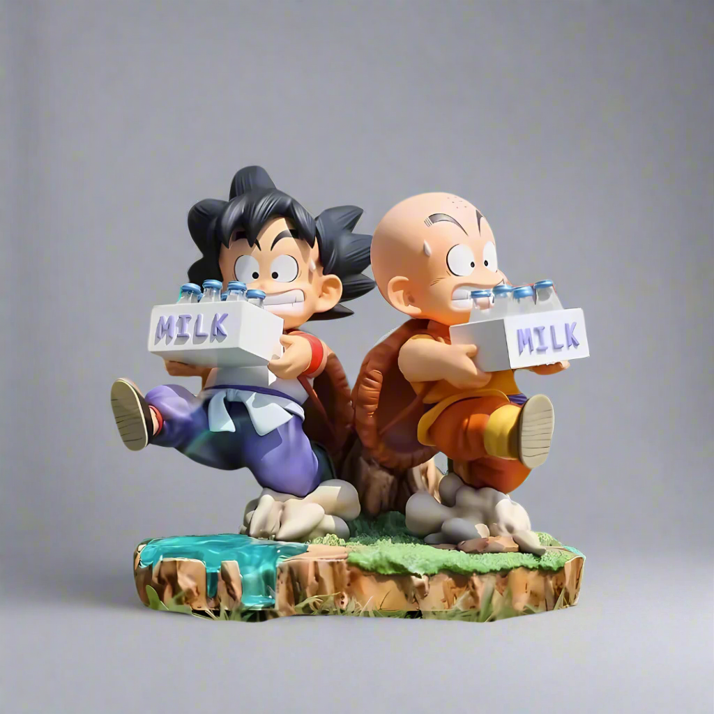 Dragon Ball Anime Figure Milk Madness Goku & Kuririn 15cm (6") PVC Statue