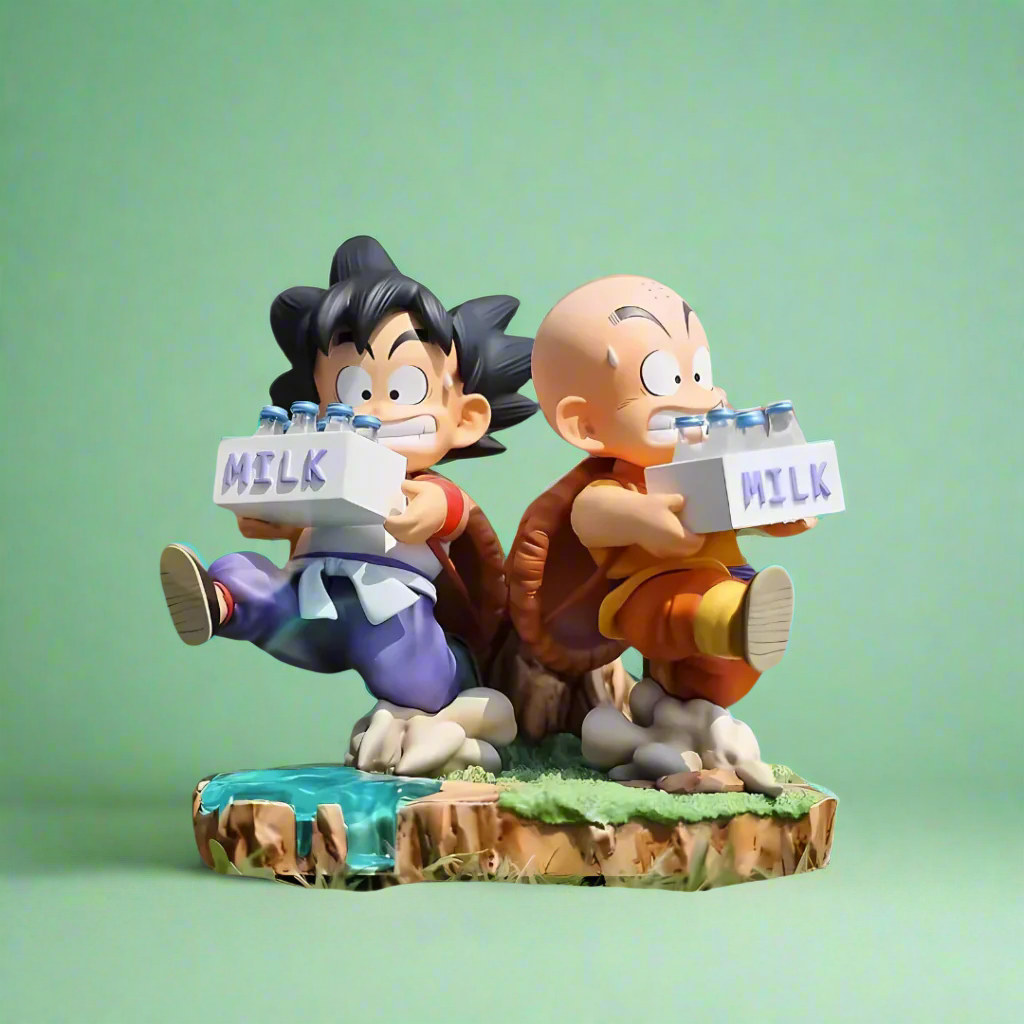 Dragon Ball Anime Figure Milk Madness Goku & Kuririn 15cm (6") PVC Statue