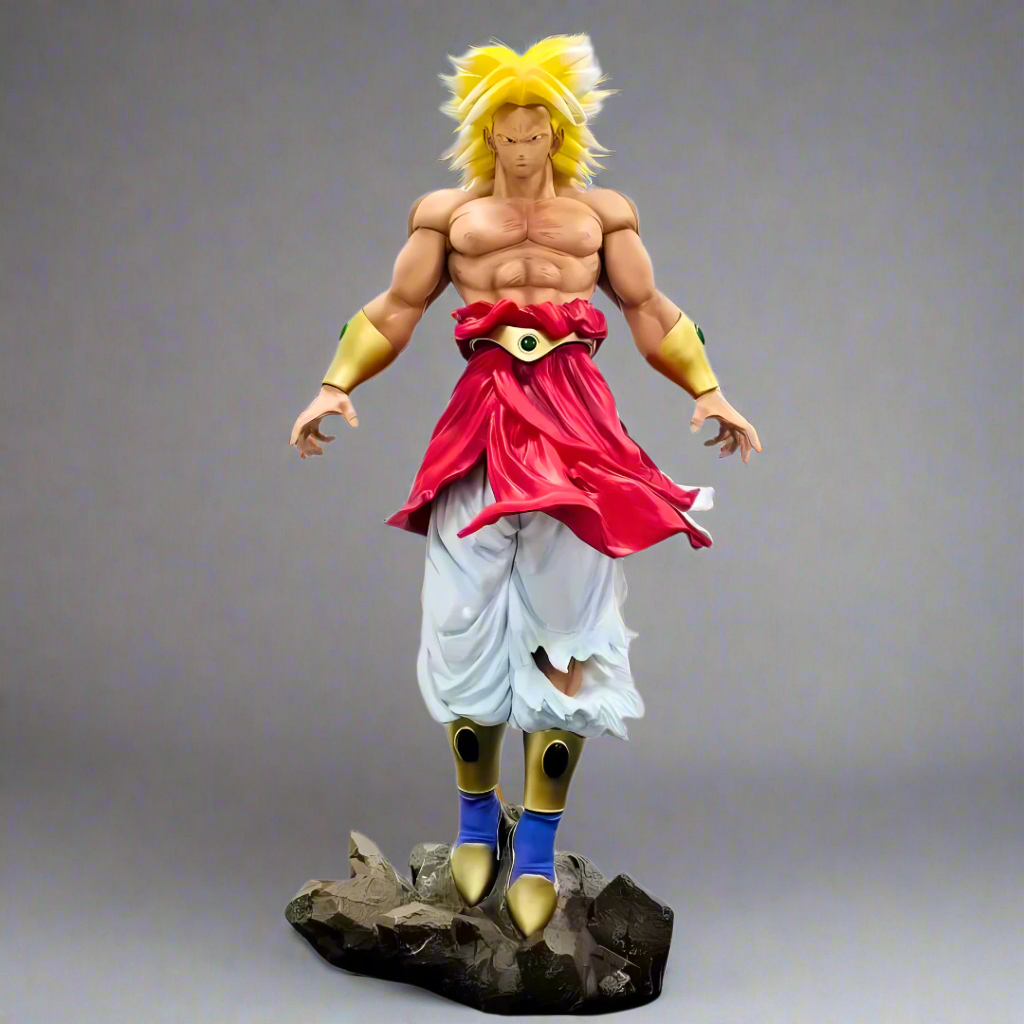 Figura de anime de Dragon Ball Saiyan Berserker Broly, estatua de PVC de 58 cm (23")