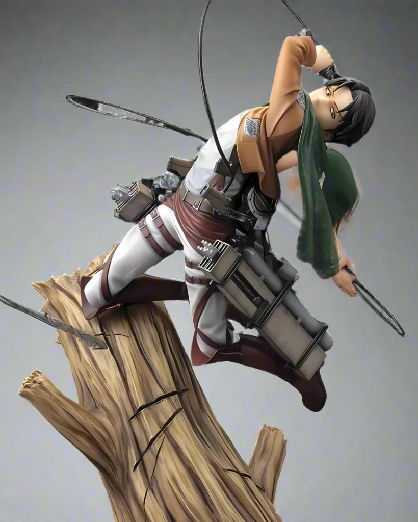 Statue of a character from an anime or manga on a gray background