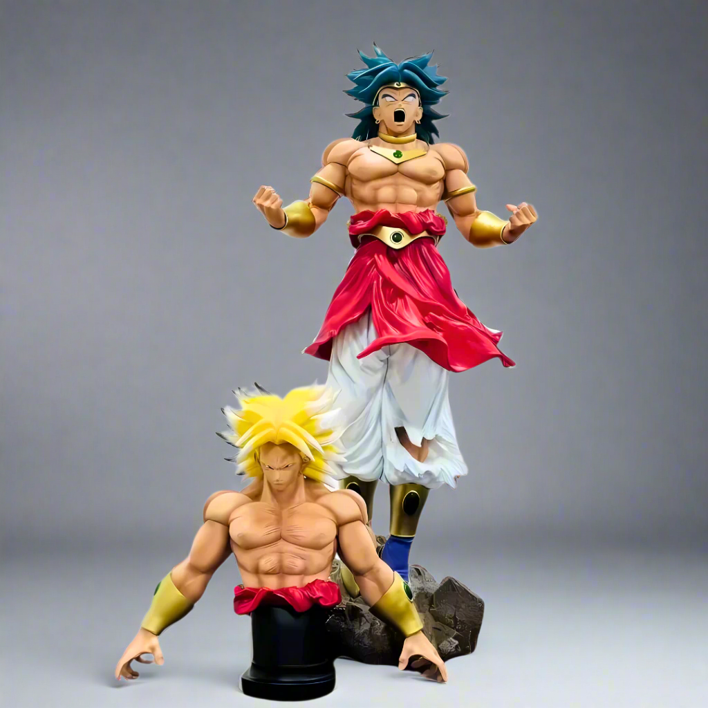 Figura de anime de Dragon Ball Saiyan Berserker Broly, estatua de PVC de 58 cm (23")