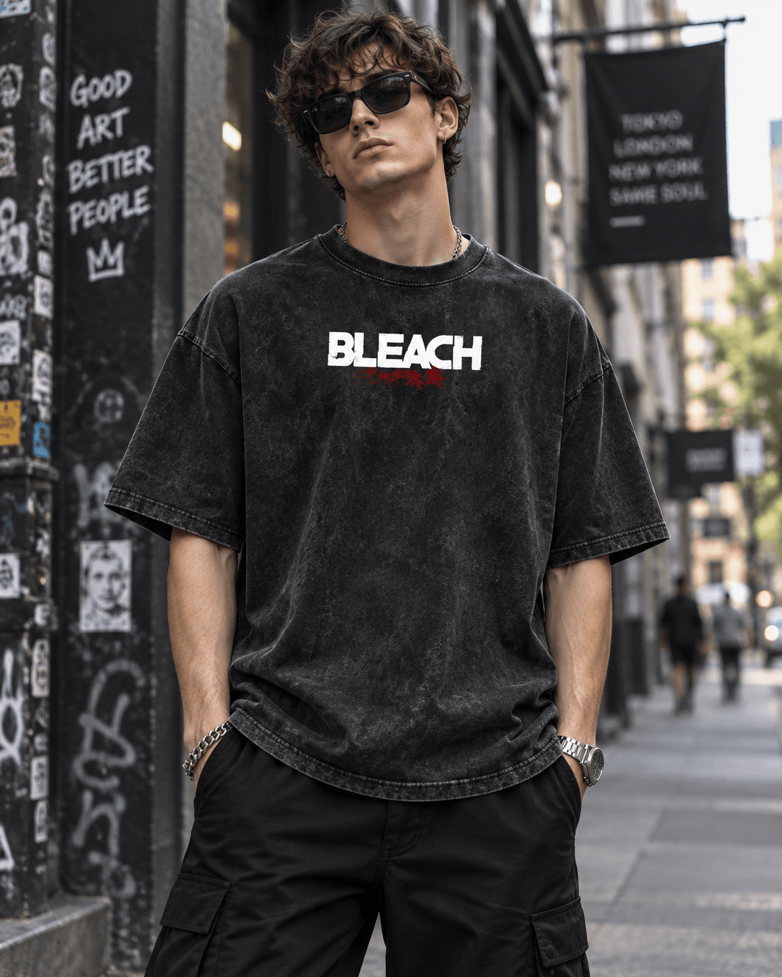 HIKO. BLEACH T-SHIRT-BLACK
