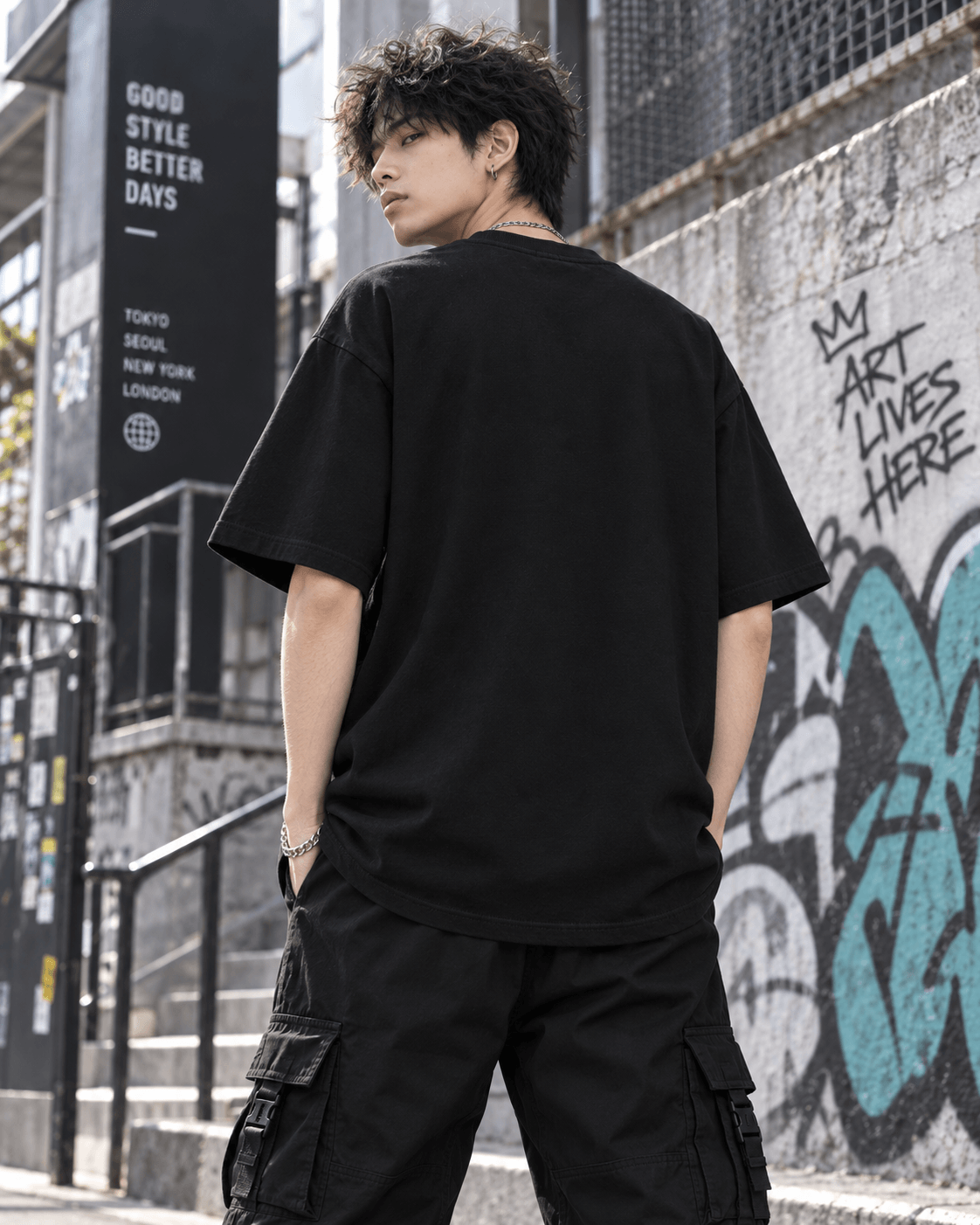 HIKO. BLEACH T-SHIRT-BLACK