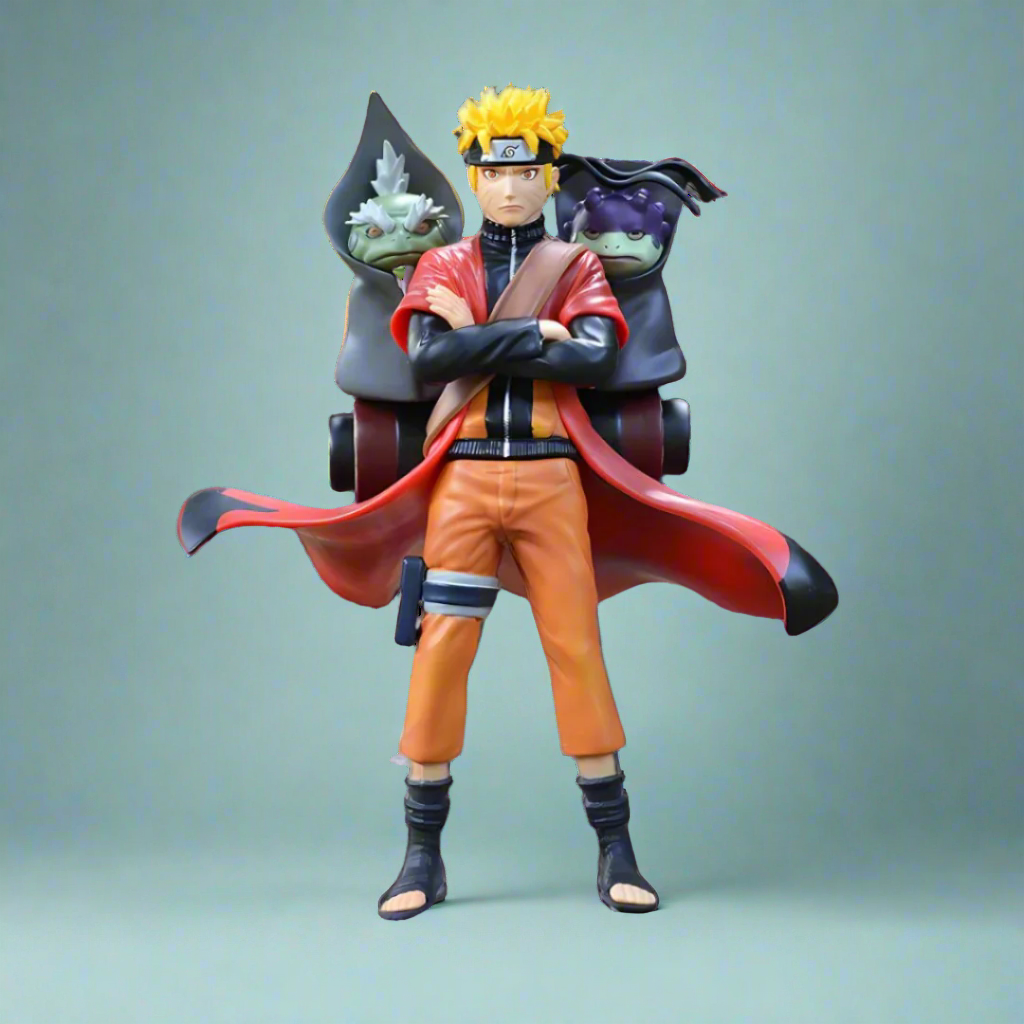 Action figure of a character from an anime series on a plain background