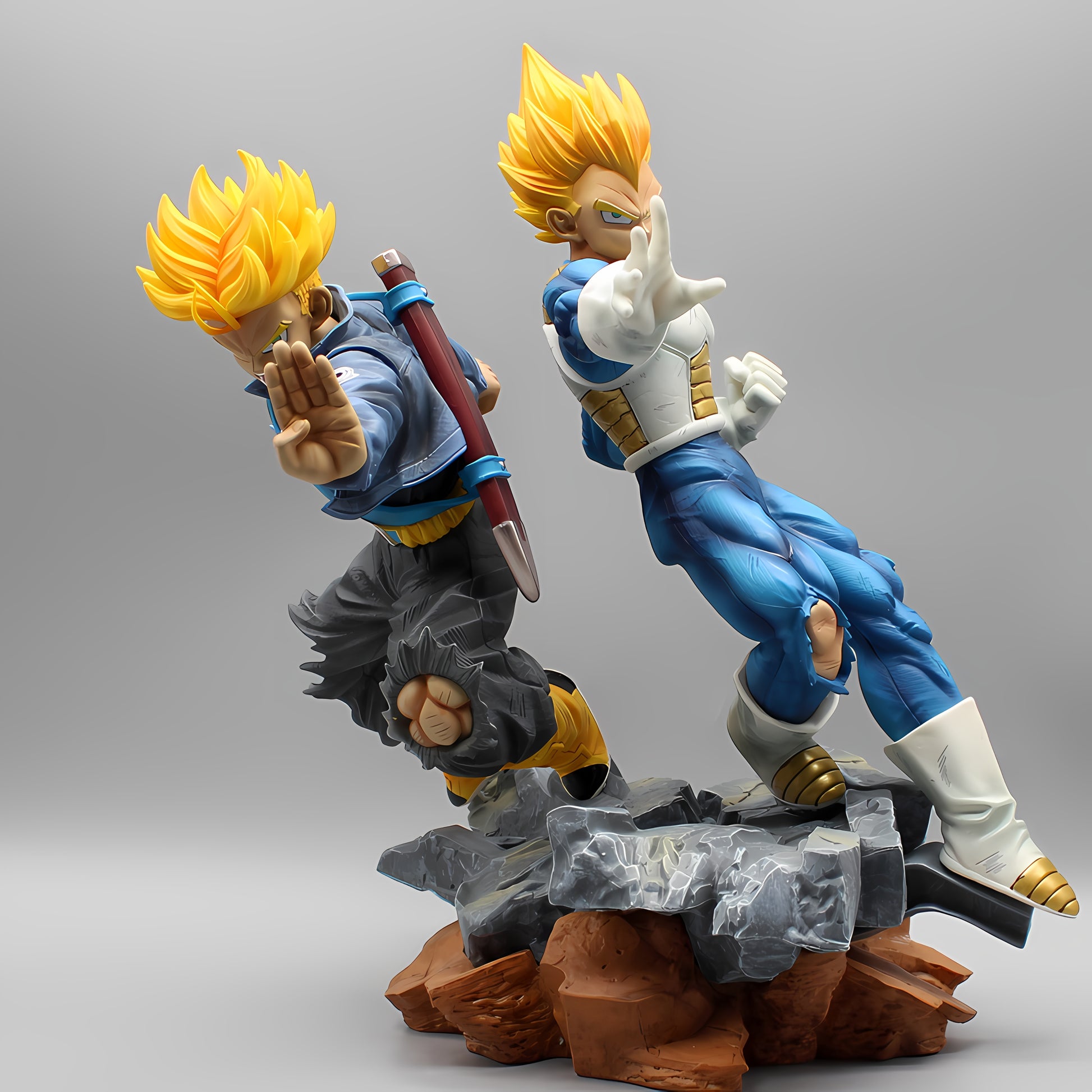 Dynamic Duo Awakens: Dragon Ball Z Vegeta Trunks Statue – Super Saiyan  Sphere