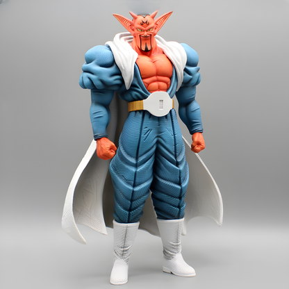 Dragon Ball figure of Dabura in a full-frontal stance, featuring detailed textures on his blue jumpsuit and stark white boots and gloves.
