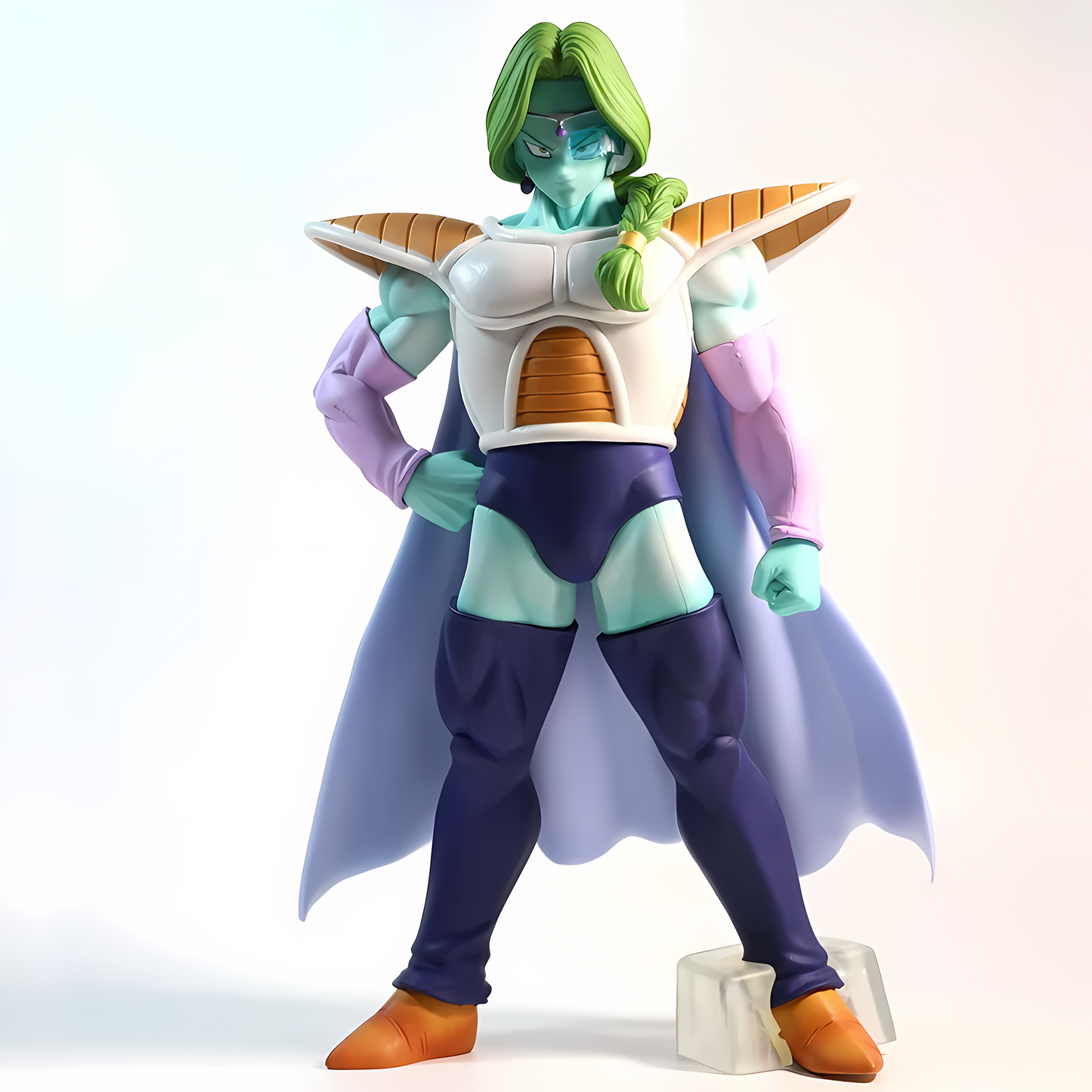 Dragon Ball collectible figure of Zarbon standing confidently with a cape, displaying his muscular build and detailed armor, perfect for fans of Dragon Ball figures.