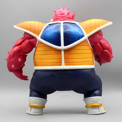 Rear view of the Dodoria figure from Dragon Ball, focusing on the back of the armored suit and the character's distinct spiked head.