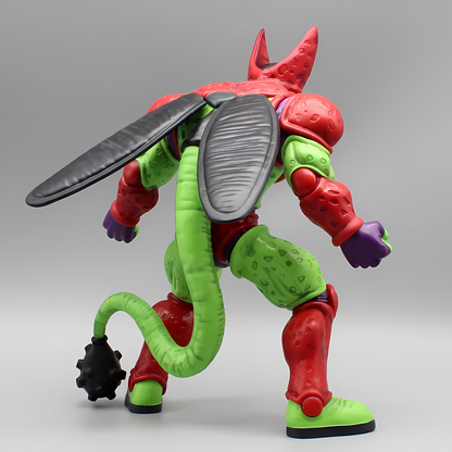 Rear view of the 'Cell Max' Dragon Ball figure, showcasing the back of the character's red wings and green tail against a neutral background.