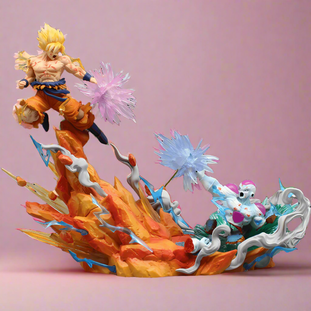 Figura de anime Dragon Ball Choque de titanes Goku vs. Freezer Estatua de PVC de 20 cm (8 ")