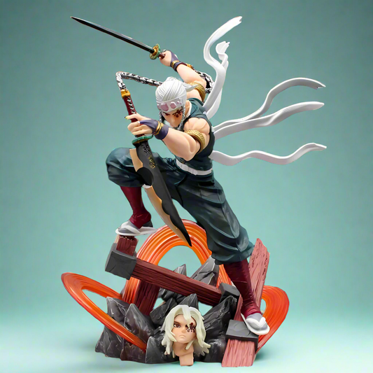 Figura de anime Demon Slayer: Flashbang Shinobi Uzui Tengen, estatua de PVC de 27 cm (11")
