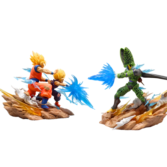 Figura de anime de Dragon Ball: El nacimiento de un guerrero, Gohan y Goku vs. Cell, estatua de PVC