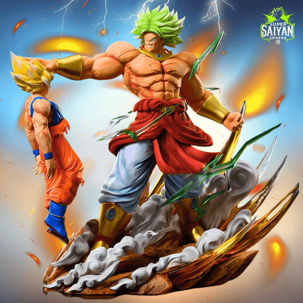 Dragon Ball Anime Figura Regalo Broly vs. Goku Verde PVC Super Saiyan Esfera 25cm 10 Super Saiyan Sphere