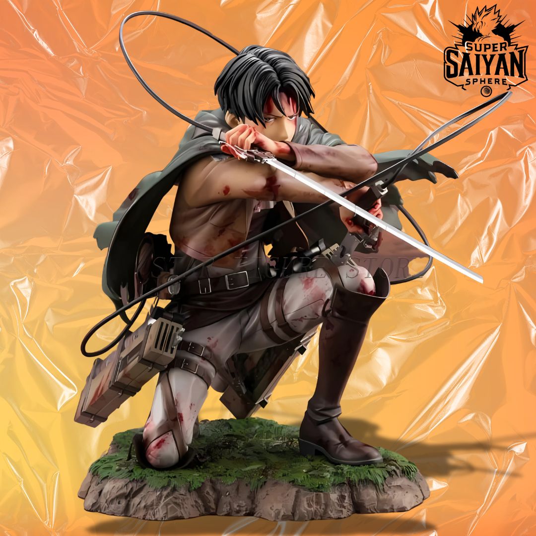 Figura de acción de Ataque a los Titanes, figura de Levi Ackerman de 18 cm, colección de Shingeki no Kyojin, estatua de Battle Damage Rivaille, modelo de juguetes.