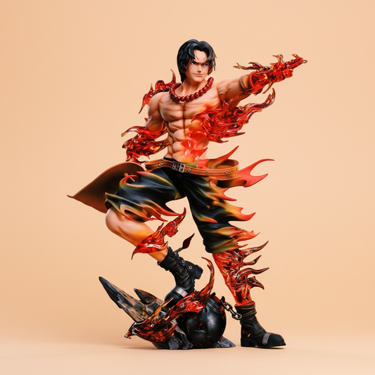 One Piece Anime Figure Hellfire Fist Portgas D. Ace 26cm (11") PVC Statue
