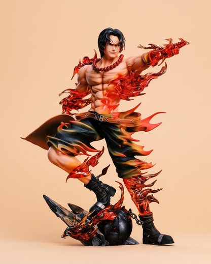One Piece Anime Figure Hellfire Fist Portgas D. Ace 26cm (11") PVC Statue