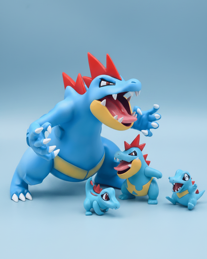 Pokémon Anime Figure Totodile, Croconaw and Feraligatr: Evolution of the Tide 11cm (4.3") Collector Statue