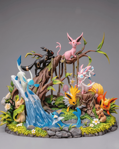 Pokémon Anime Figure Forest of Evolutions Eevee, Vaporeon, Jolteon, Flareon, Espeon, Umbreon, Glaceon, Leafeon and Sylveon 27cm (10.63") Collector Statue