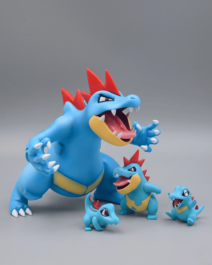Pokémon Anime Figure Totodile, Croconaw and Feraligatr: Evolution of the Tide 11cm (4.3") Collector Statue