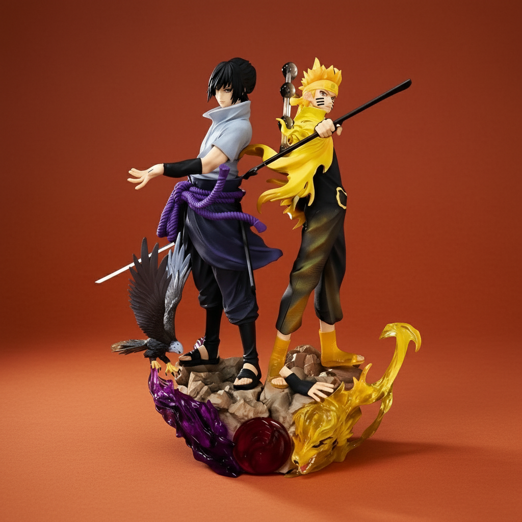 Naruto and Sasuke twin anime figure – Destiny Rivals statue 38cm front view