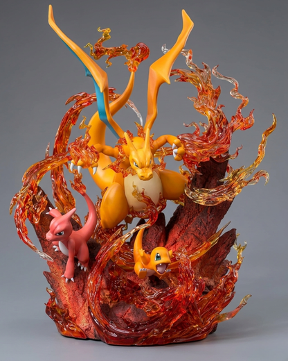 Pokemon Anime Figure Charizard, Charmander and Charmeleon: Flames of Evolution 30cm (11.81") Collector Statue