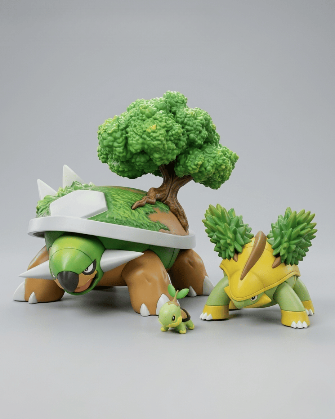 Pokémon Anime Figure Evolution of a Walking Forest Turtwig, Grotle & Torterra 11cm (4.3") Collectore Statue