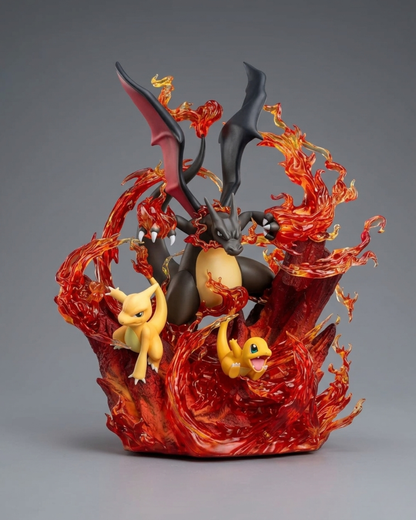 Pokemon Anime Figure Charizard, Charmander and Charmeleon: Flames of Evolution 30cm (11.81") Collector Statue
