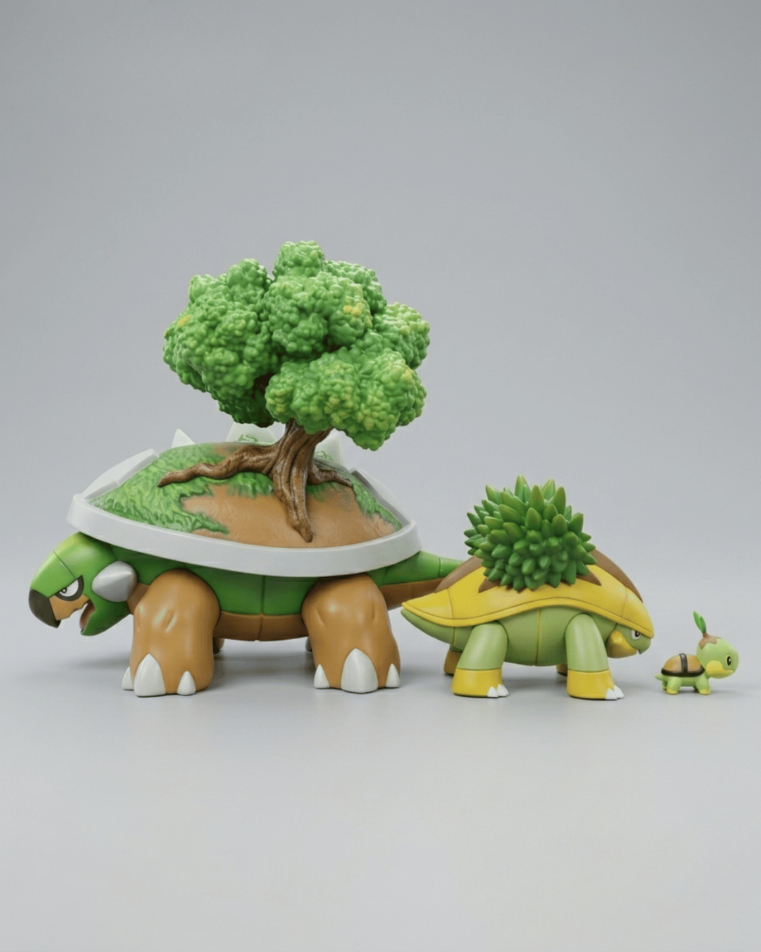 Pokémon Anime Figure Evolution of a Walking Forest Turtwig, Grotle & Torterra 11cm (4.3") Collectore Statue