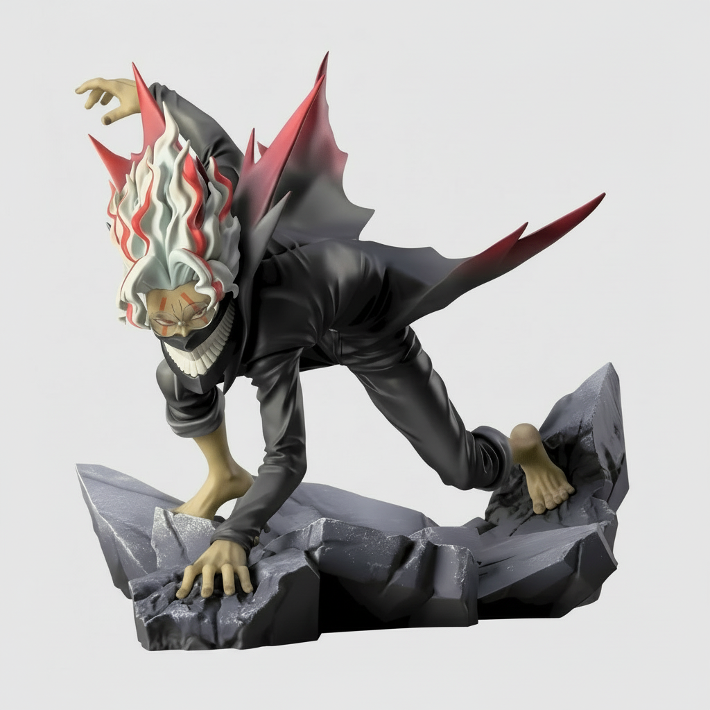 Awakened Takakura Ken anime figure – dynamic crouch pose with tattered cloak