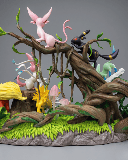 Pokémon Anime Figure Forest of Evolutions Eevee, Vaporeon, Jolteon, Flareon, Espeon, Umbreon, Glaceon, Leafeon and Sylveon 27cm (10.63") Collector Statue