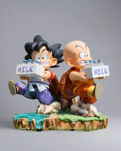 Dragon Ball Anime Figure Milk Madness Goku & Kuririn 15cm (6") Collector Statue