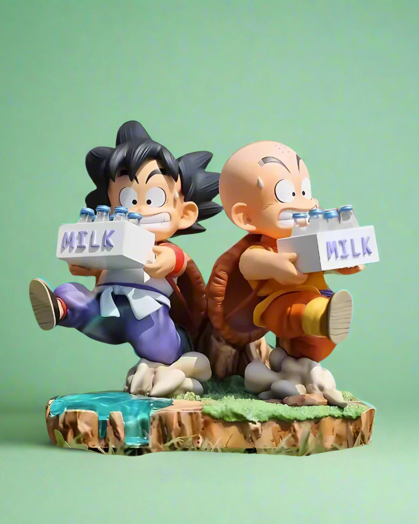 Dragon Ball Anime Figure Milk Madness Goku & Kuririn 15cm (6") Collector Statue
