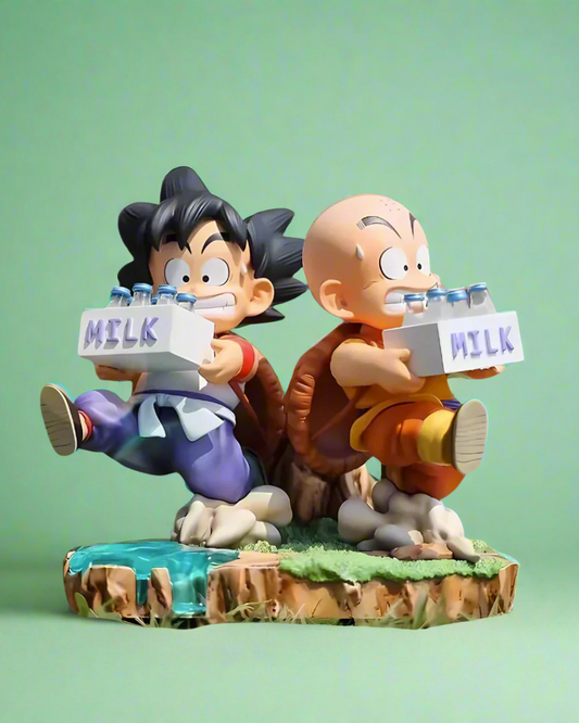 Dragon Ball Anime Figure Milk Madness Goku & Kuririn 15cm (6") Collector Statue
