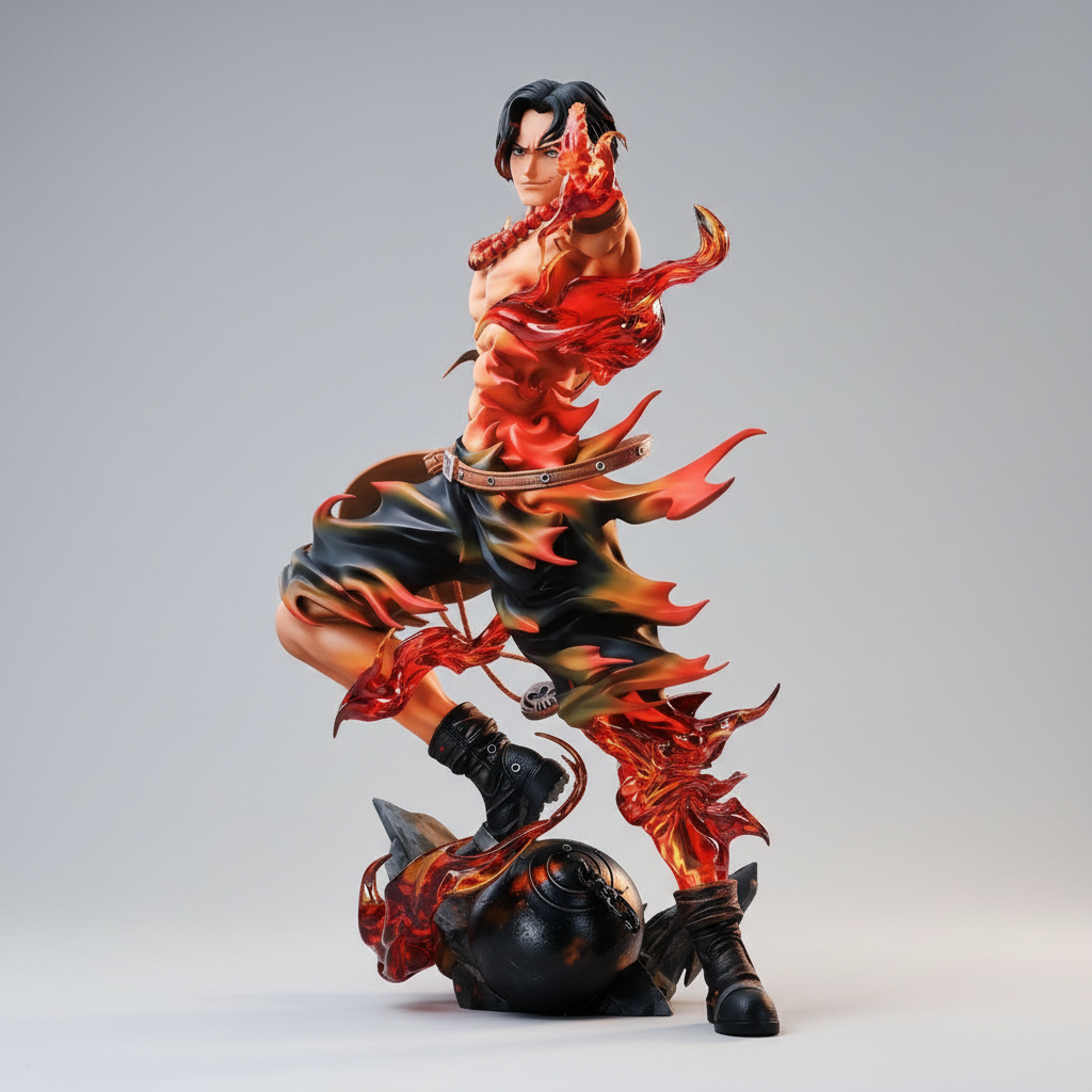 One Piece Anime Figure Hellfire Fist Portgas D. Ace 26cm (11") PVC Statue