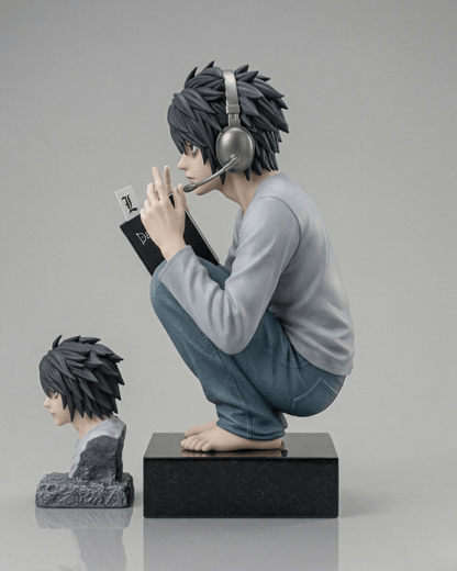 Death Note Anime Figure Pale Genius Crouch L 20cm (7.87") Collector Statue