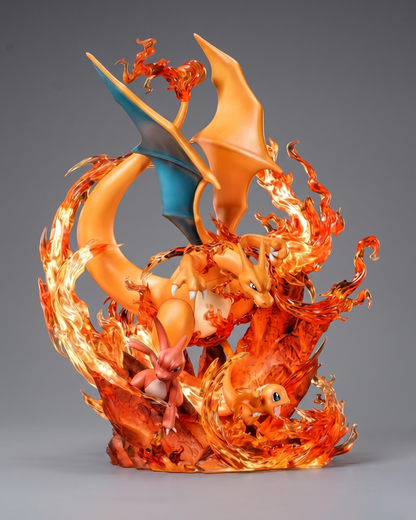 Pokemon Anime Figure Charizard, Charmander and Charmeleon: Flames of Evolution 30cm (11.81") Collector Statue