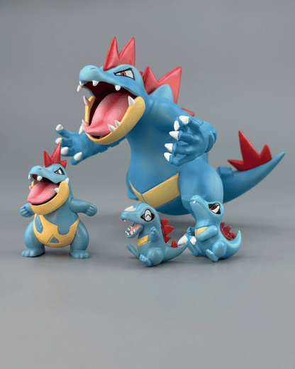 Pokémon Anime Figure Totodile, Croconaw and Feraligatr: Evolution of the Tide 11cm (4.3") Collector Statue