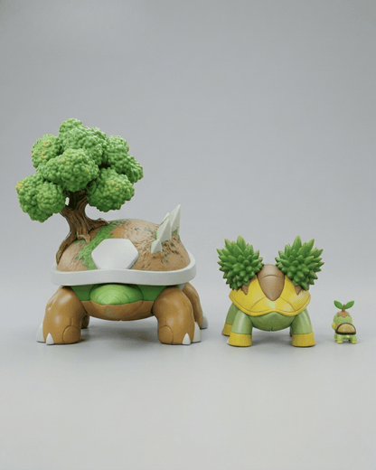 Pokémon Anime Figure Evolution of a Walking Forest Turtwig, Grotle & Torterra 11cm (4.3") Collectore Statue