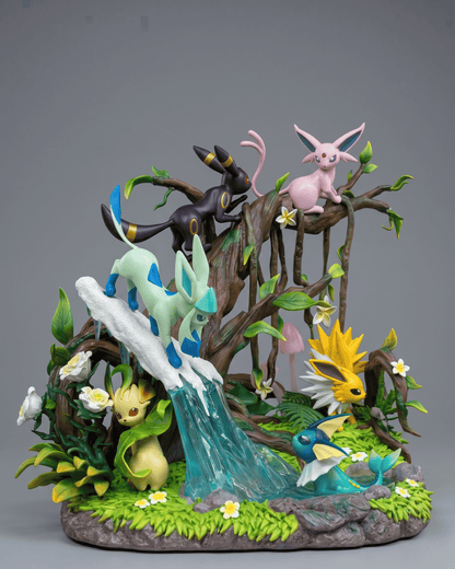 Pokémon Anime Figure Forest of Evolutions Eevee, Vaporeon, Jolteon, Flareon, Espeon, Umbreon, Glaceon, Leafeon and Sylveon 27cm (10.63") Collector Statue