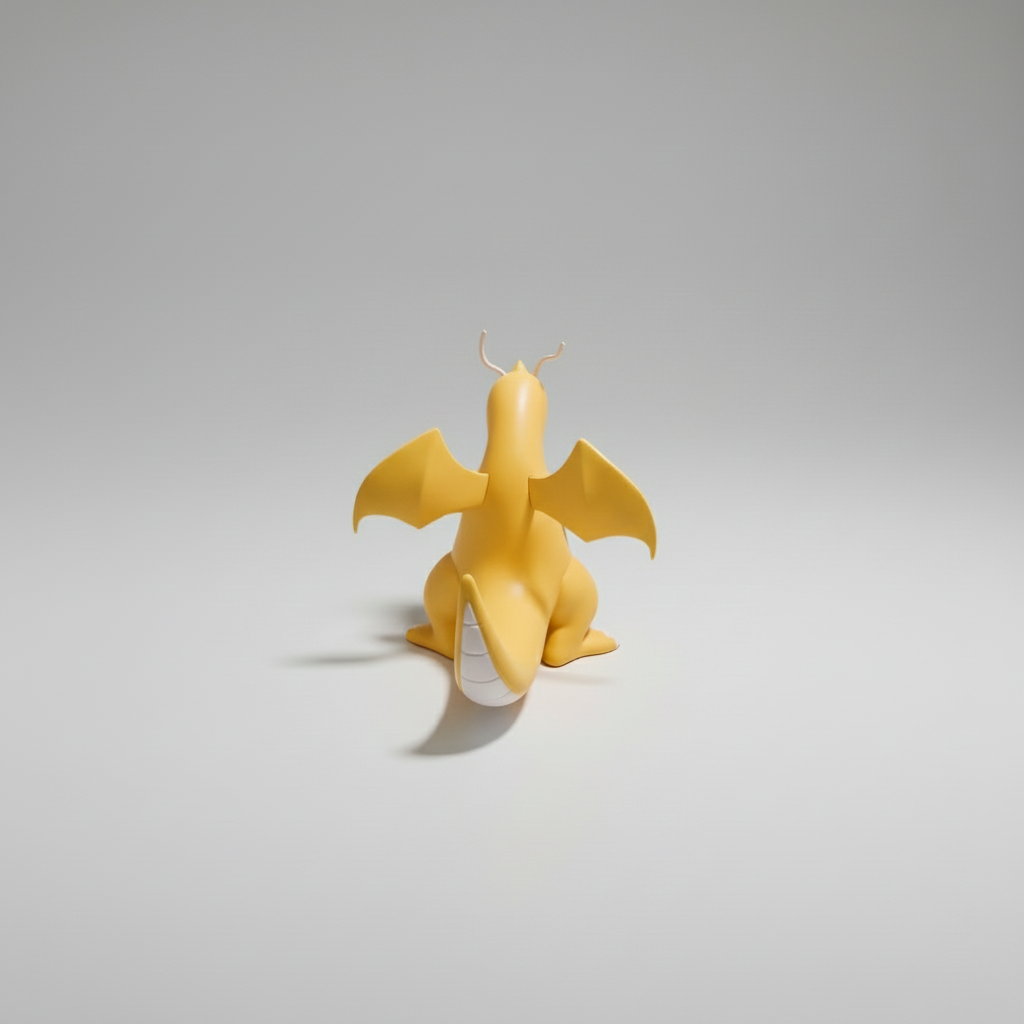 Dragonite figure back view – wings spread and tail curved