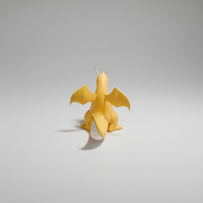 Dragonite figure back view – wings spread and tail curved