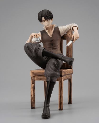 Attack On Titan Anime Figure Silent Captain Levi Ackerman 19cm (7.48") Collector Statue