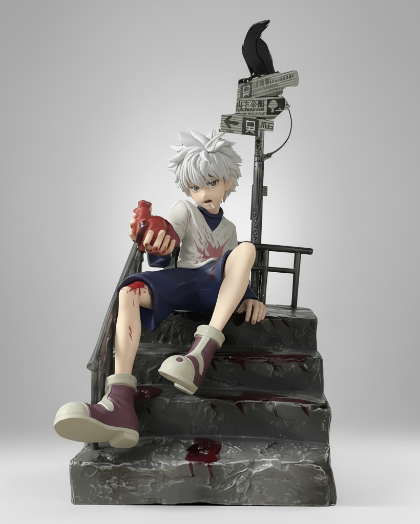 Figurine d'anime Hunter X Hunter, Silver Phantom Killua, statue en PVC de 34 cm (13")