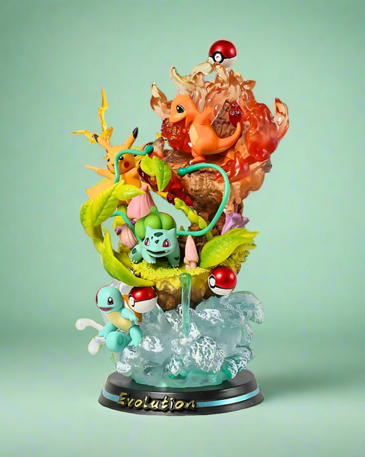 26cm Anime Pokémon Pikachu Salamèche Bulbizarre Carapuce avec Lumière LED Poupées Statue Figurine d'Action Décoration de Bureau Cadeaux