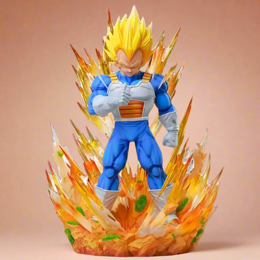 Figura de anime de Dragon Ball: Furia del Príncipe Vegeta, estatua de PVC de 36 cm (14")