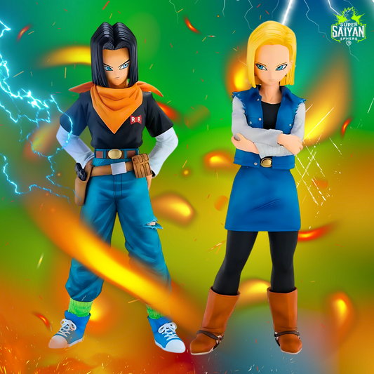 Dragon Ball Anime Figure Android 17 & 18 Twin Force 25cm (10") PVC Statue